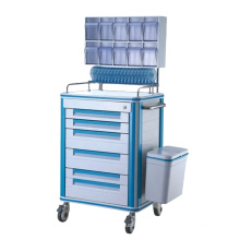 High Quality ABS Hospital Furniture Medical Anesthesia Crash Trolley Cart Commercial Furniture Storage & Closet Modern